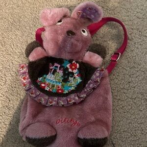 euc OILILY rabbit plush purse Pink and Brown